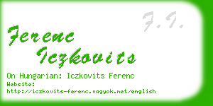 ferenc iczkovits business card